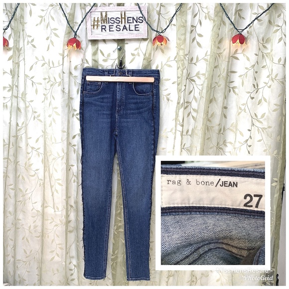 rag & bone Denim - EUC RAG AND BONE HIGH RISE SKINNY DARK WASH JEANS